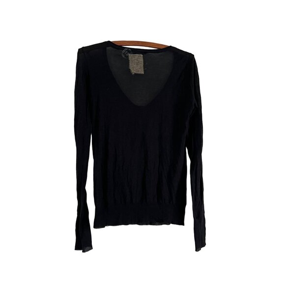 Patrizia Pepe Womens Black Wool Lightweight Long Sleeve Cardigan Sweater Size M - Picture 6 of 6